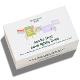 Conscious Step Save LGBTQ Lives Gift Box – charity sock gift set in rainbow packaging