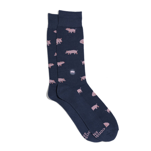 Conscious Step Socks that Save Pigs - handcrafted socks
