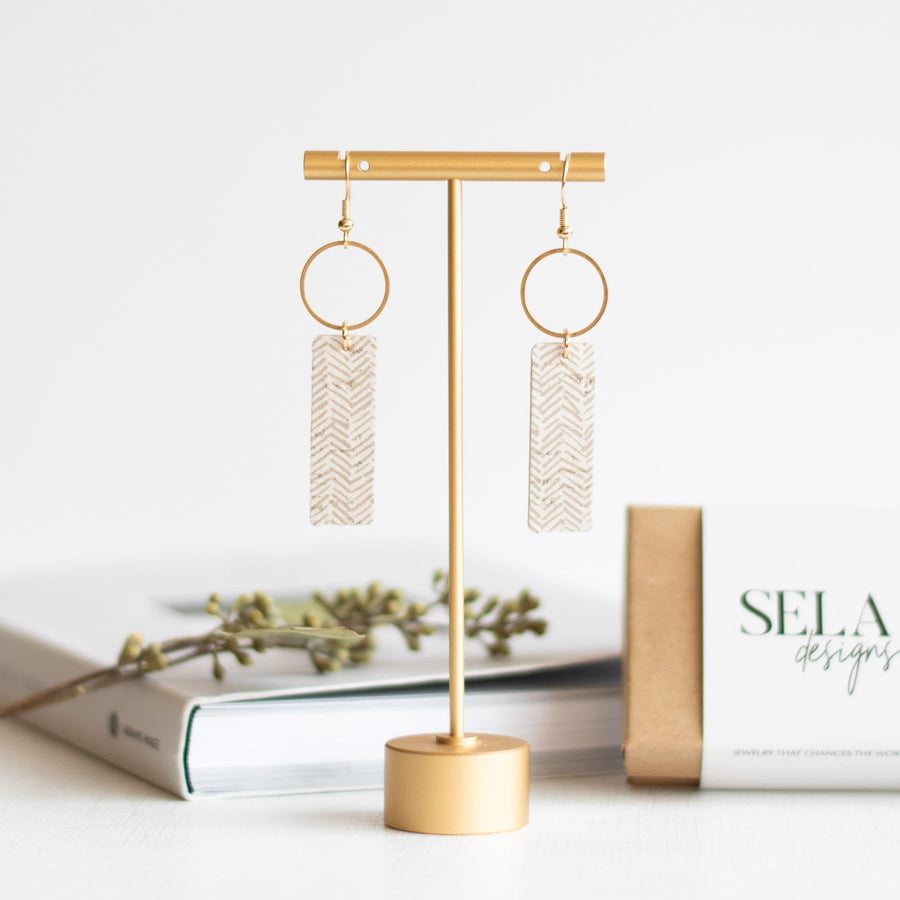Sela Designs Soft Taupe Mia Earrings - handcrafted earrings
