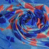 Fyoli Fyoli MIRA Handwoven Clamp Dyed Mulberry Silk Stole in Purple Green - women's artisan scarf