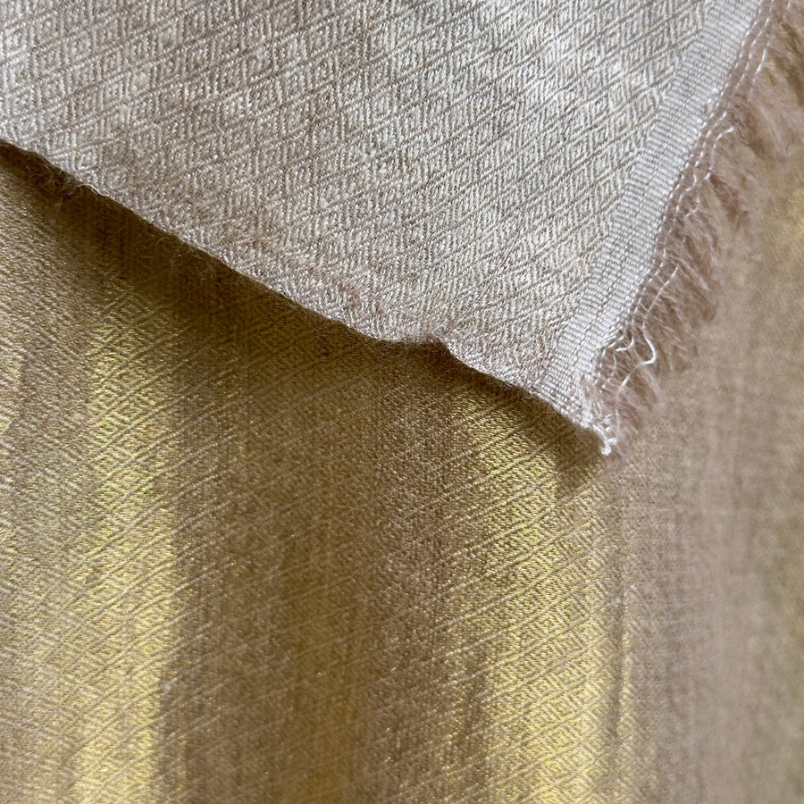 Fyoli Fyoli Pashmina Natural Taupe Gold Shimmer Reversible Wrap in Taupe Gold - women's artisan scarf