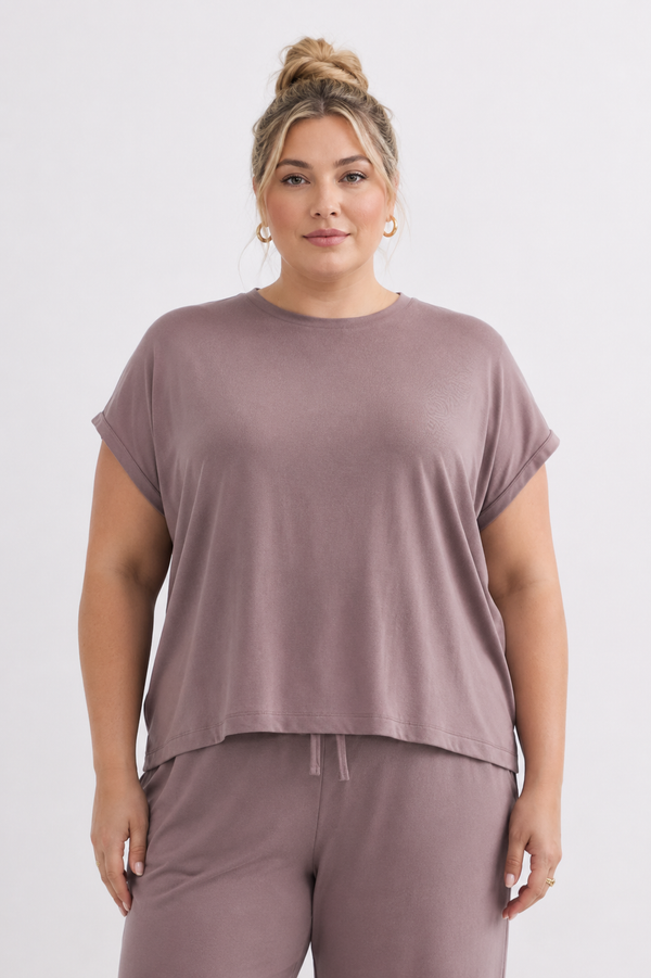 Relaxed Tee in Dusty Rose