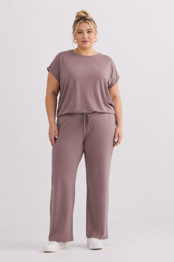 Wide Leg Pant in Dusty Rose