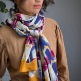 Fyoli Fyoli Clamp Tie-Dye Bird of Paradise Cotton Scarf - women's artisan scarf