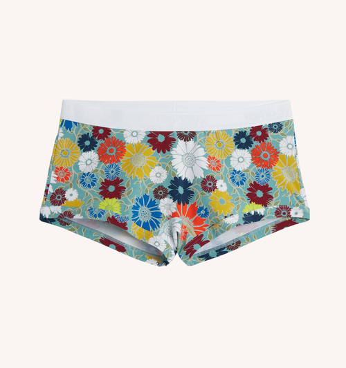 TomboyX Boy Shorts in Retro Buds - inclusive boy shorts, front view
