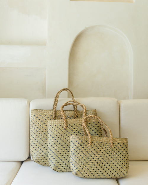Village Thrive Cove Rattan Beach Tote Bag - premium designer bag