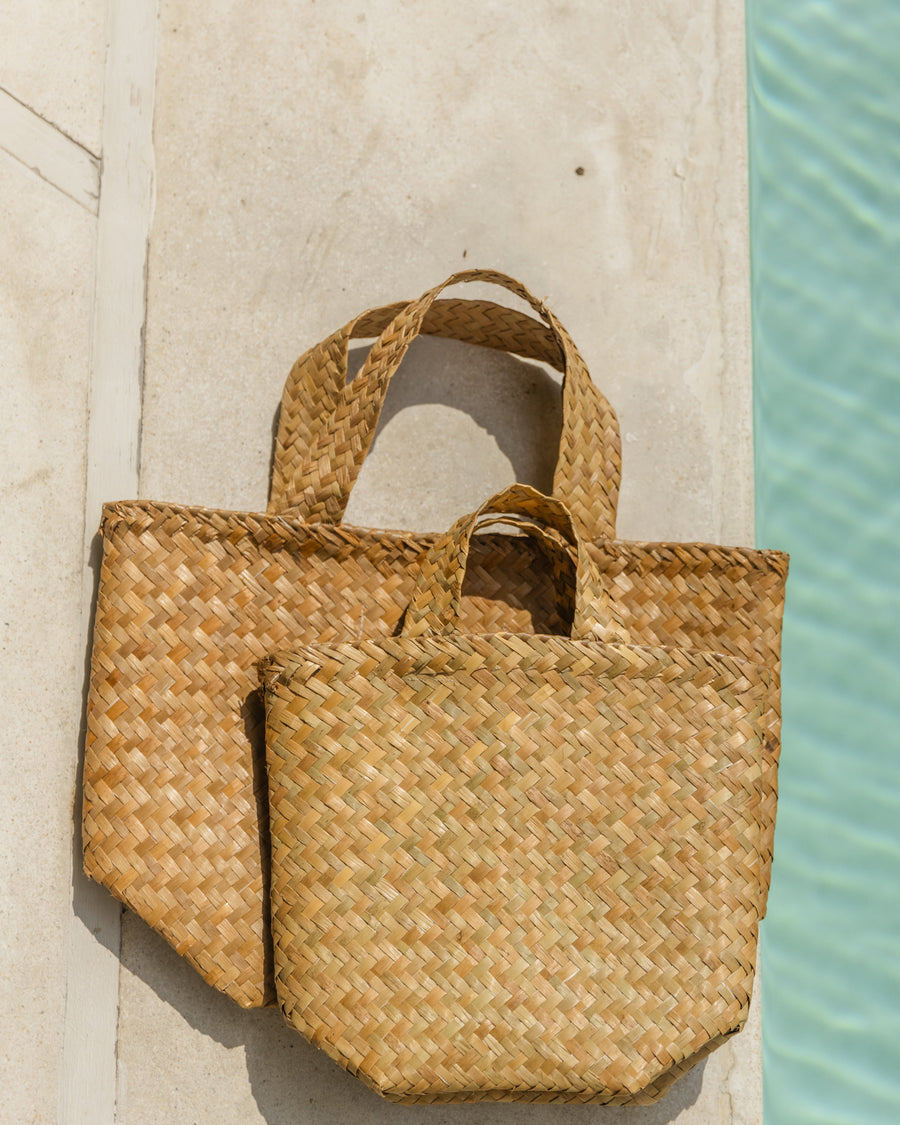 Village Thrive Isla Woven Tote Bag - premium designer bag