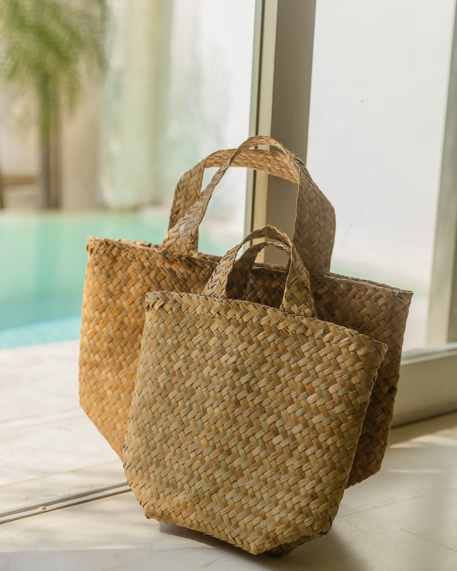 Village Thrive Isla Woven Tote Bag - premium designer bag