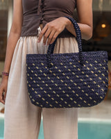 Village Thrive Cove Rattan Beach Tote Bag - premium designer bag