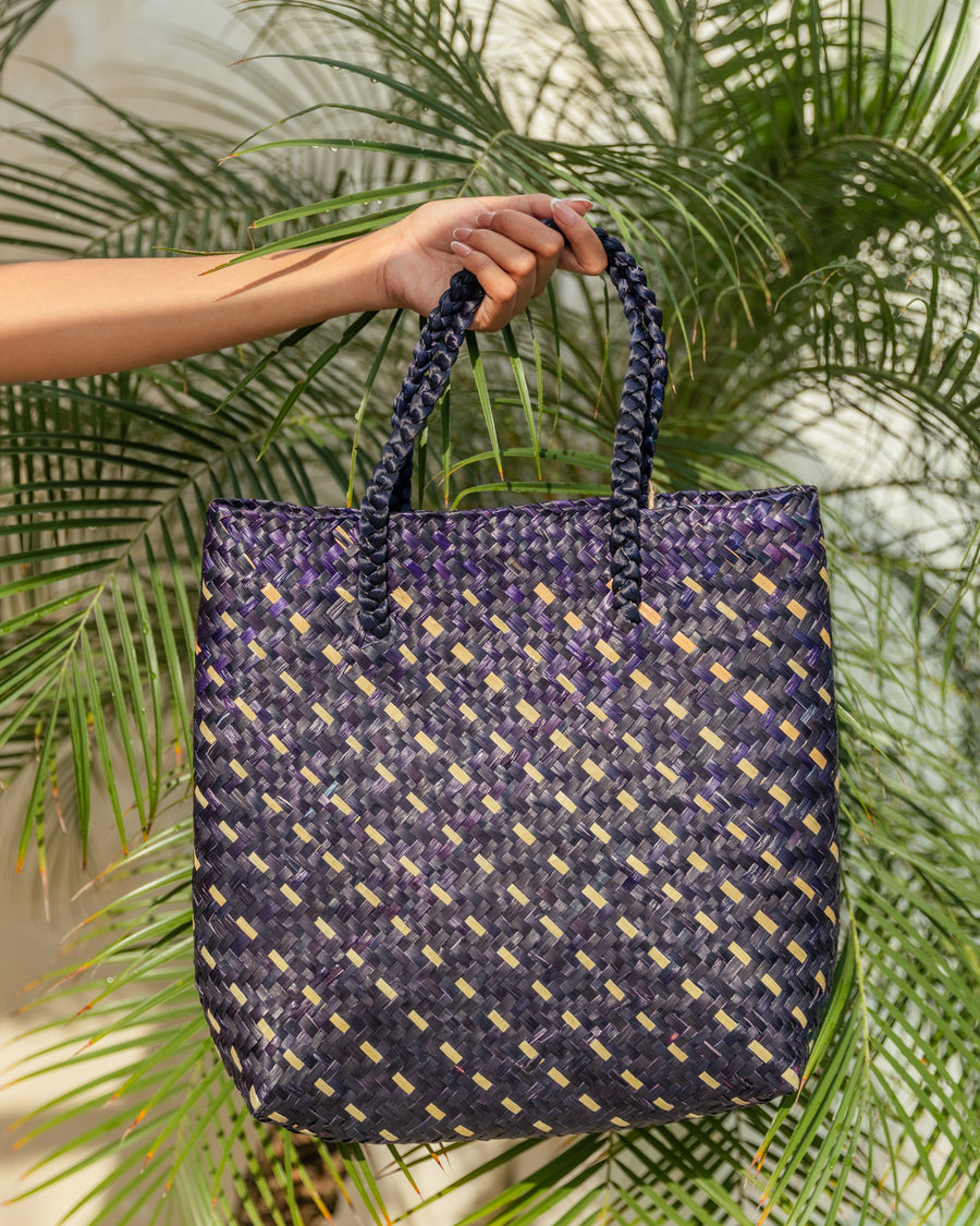 Village Thrive Cove Rattan Beach Tote Bag - premium designer bag