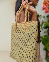 Village Thrive Cove Rattan Beach Tote Bag - premium designer bag
