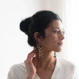 Beaded Fringe Earrings in Brillo