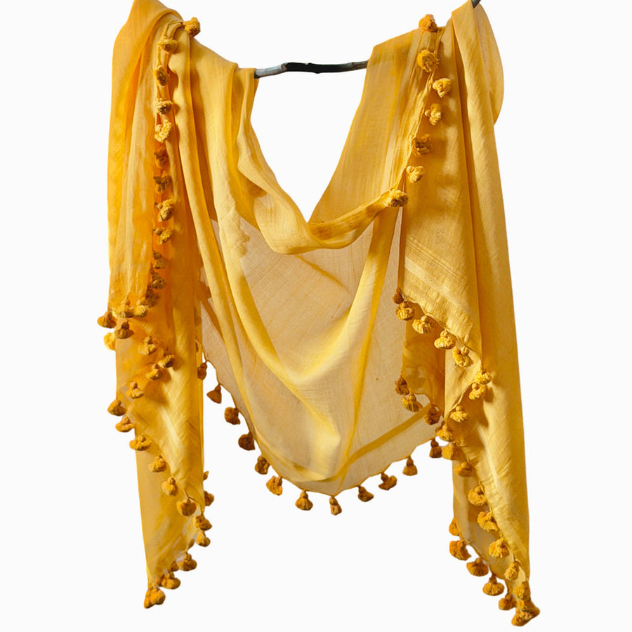 WOVEN MIST Night Indigo Natural Dye Handwoven Scarf