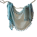 WOVEN MIST Night Indigo Natural Dye Handwoven Scarf