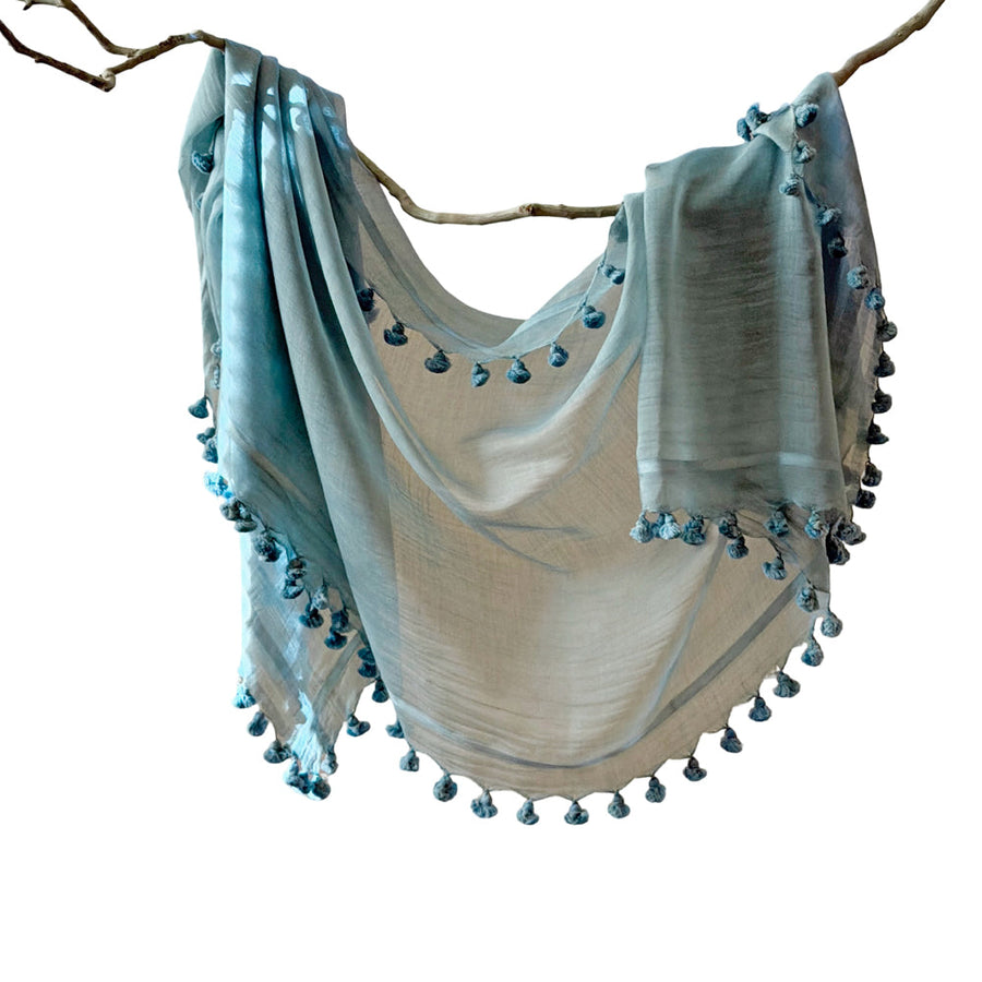 WOVEN MIST Night Indigo Natural Dye Handwoven Scarf