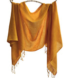 Fyoli Fyoli SHANTI Peace Eri Silk Natural Dye Handwoven Scarf in Iron Grey - women's artisan scarf