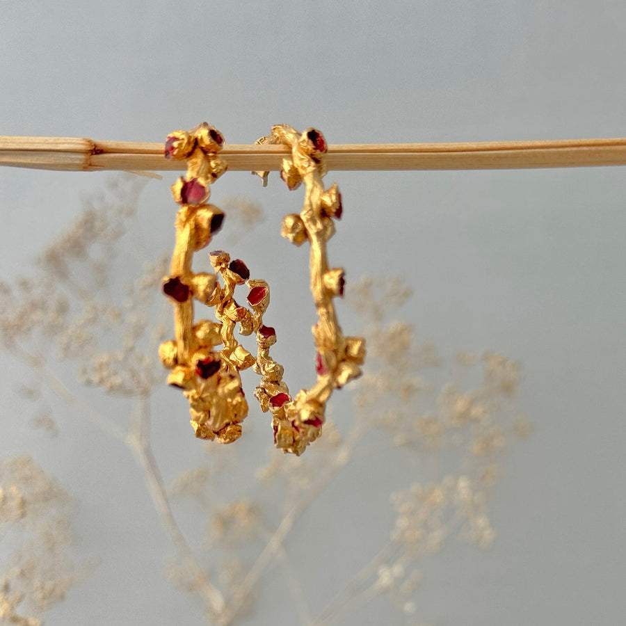 Fyoli Fyoli YUGEN Pod Hoop Earrings in Gold - women's artisan earrings