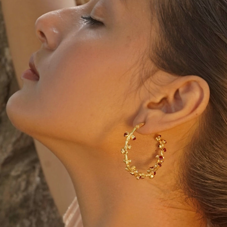 Fyoli Fyoli YUGEN Pod Hoop Earrings in Gold - women's artisan earrings